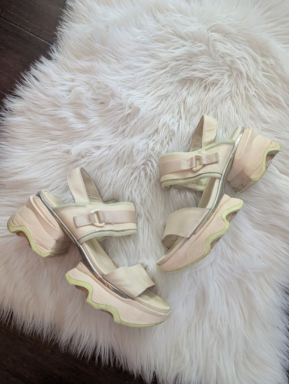 Sorel Kinetic Impact Slingback Heeled Sandal Yellow Beige 9.5 Urban Outfitters